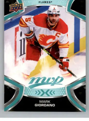 Hockey trading card featuring 2021-22 Upper Deck MVP #5 Mark Giordano Flames original gloss