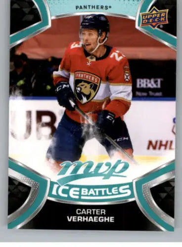 Carter Verhaeghe hockey card from 2021-22 Upper Deck MVP Ice Battles with original gloss