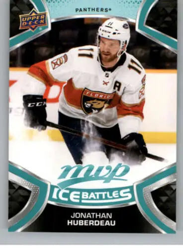2021-22 Upper Deck MVP Ice Battles Jonathan Huberdeau hockey card with original gloss