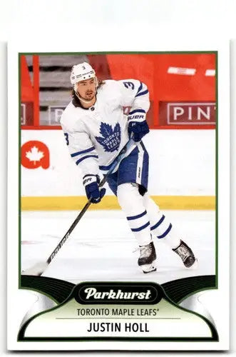Justin Holl hockey card from 2021-22 Upper Deck Parkhurst Maple Leafs collection