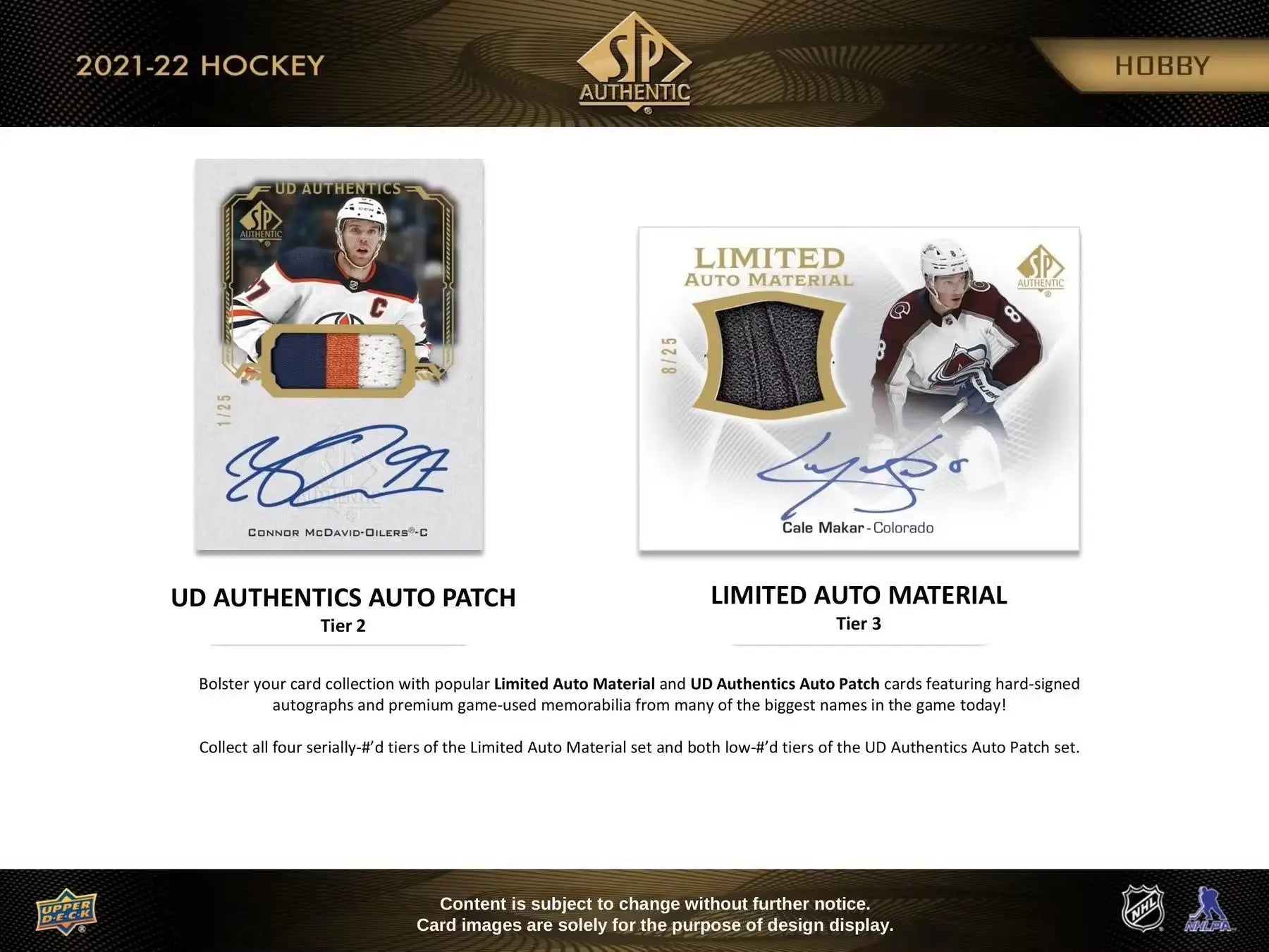 2021-22 Upper Deck SP Authentic Hockey Hobby Box with Hockey Trading Cards featuring Autographed Future Watch