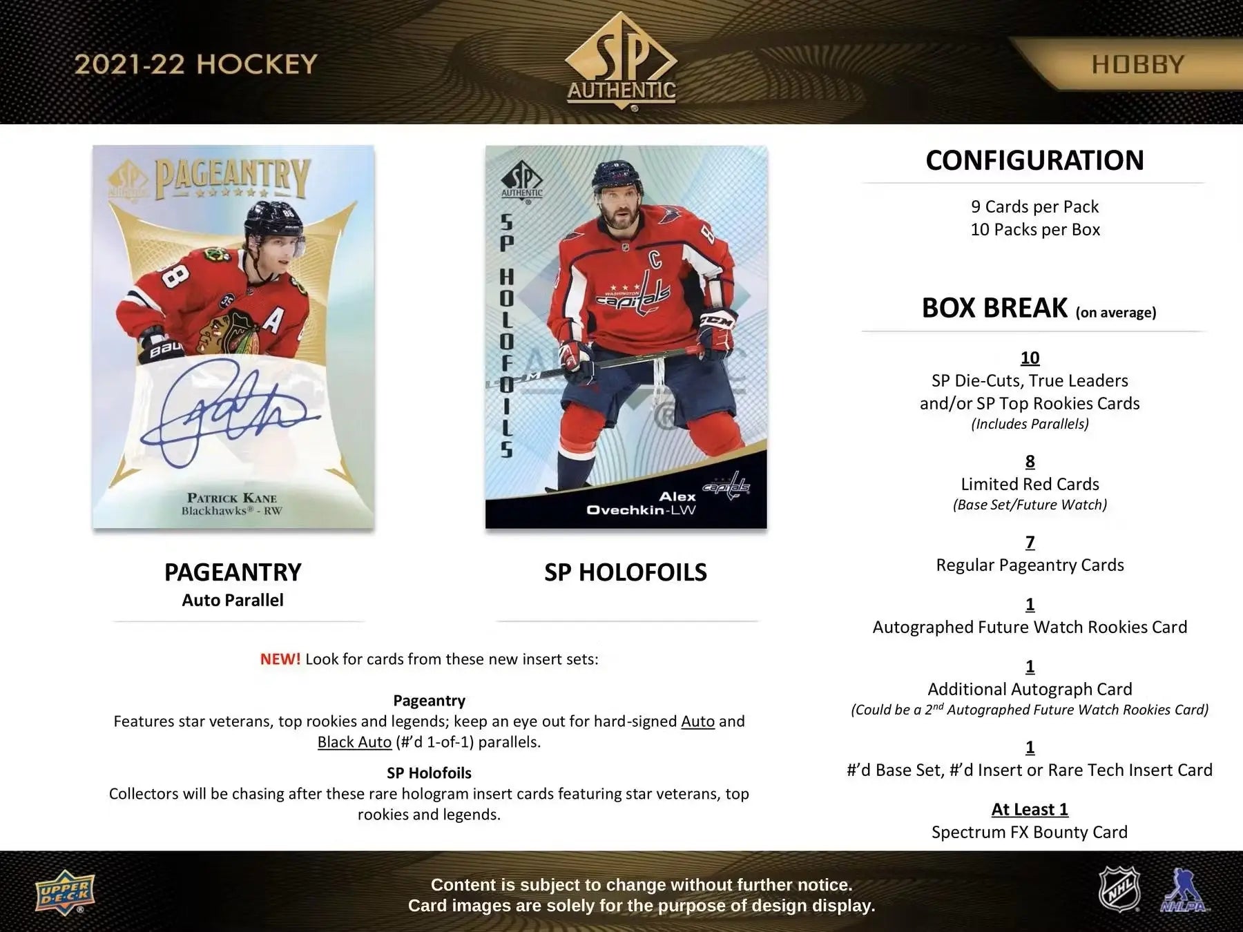 2021-22 SP Authentic Hockey Cards featuring Future Watch Autographed Future Watch inserts