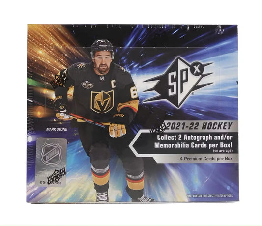 2021-22 Upper Deck SPx Hockey Hobby Box with Spectrum Parallel Patch Parallel cards
