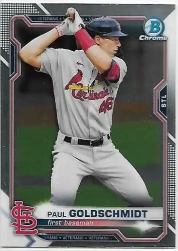 2021 Bowman Chrome #46 Paul Goldschmidt baseball card with original gloss finish