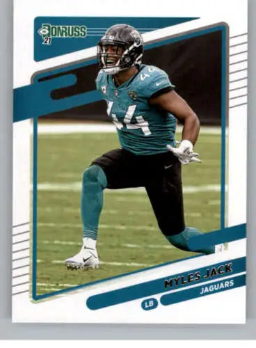 2021 Donruss Myles Jack NM-MT football card with original gloss, often sought after