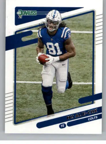 Mo Alie-Cox football card from 2021 Donruss with original gloss, ideal for collectors