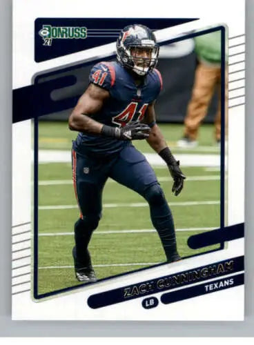 Football trading card 2021 Donruss Zach Cunningham with original gloss from Texans