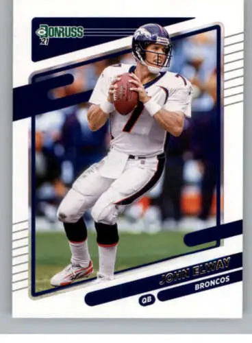 John Elway football card from 2021 Donruss with original gloss, Broncos collectible