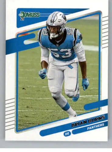 Brian Burns football card from 2021 Donruss #224 showcasing original gloss quality