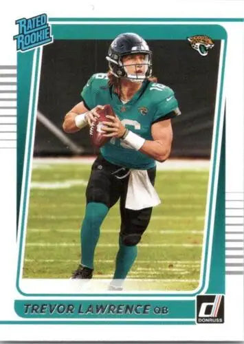 Trevor Lawrence rookie card from 2021 Donruss NM-MT RC Rated Rookies collection