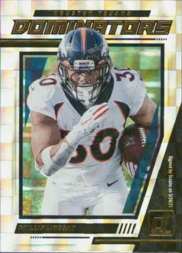 Phillip Lindsay football card 2021 Donruss Dominators with original gloss NM-MT Texans