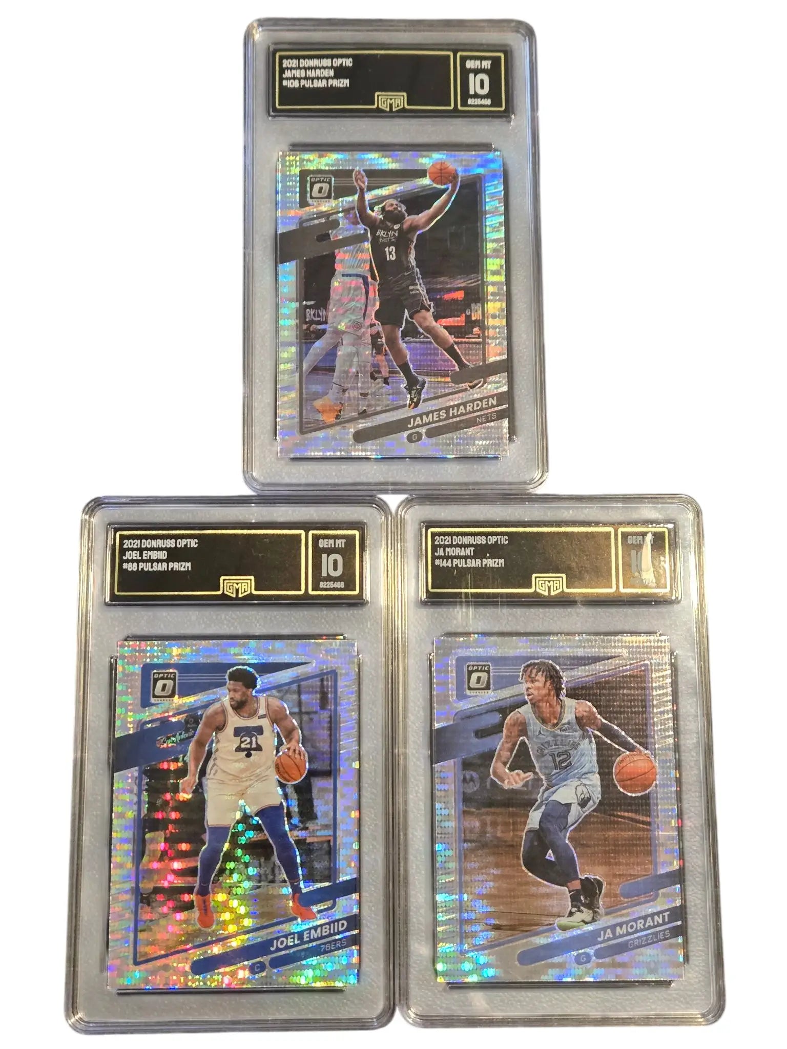 2021 Donruss Optic Ja Morant Embiid Harden Pulsar Prizm Lot GMA10 - Trading Cards