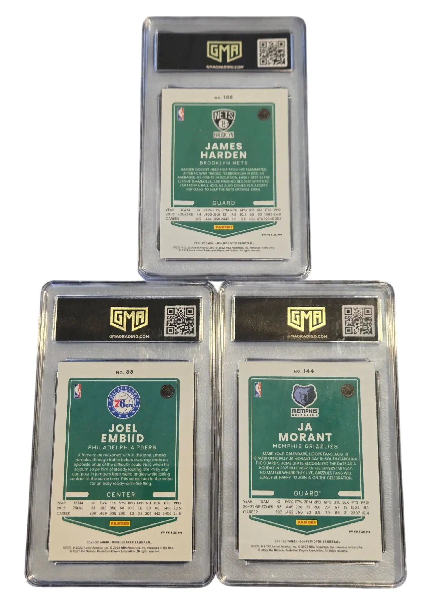 2021 Donruss Optic Ja Morant Embiid Harden Pulsar Prizm Lot GMA10 - Trading Cards