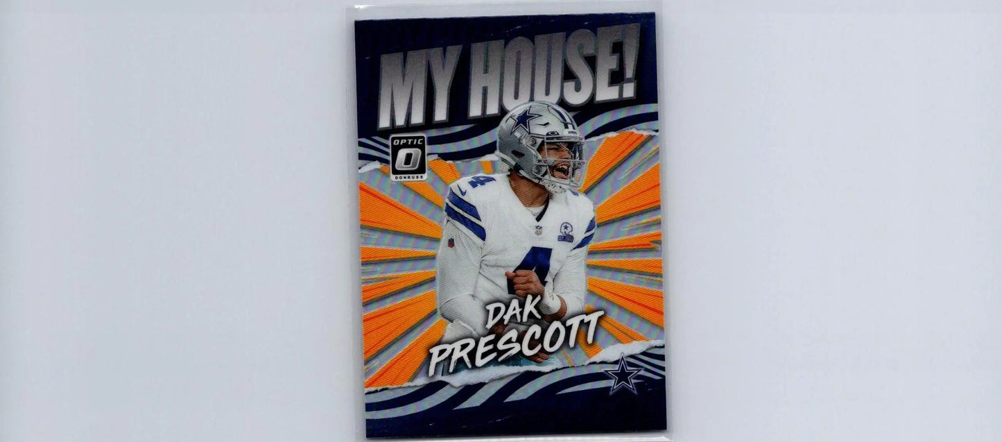 Dak Prescott trading card from 2021 Donruss Optic My House series