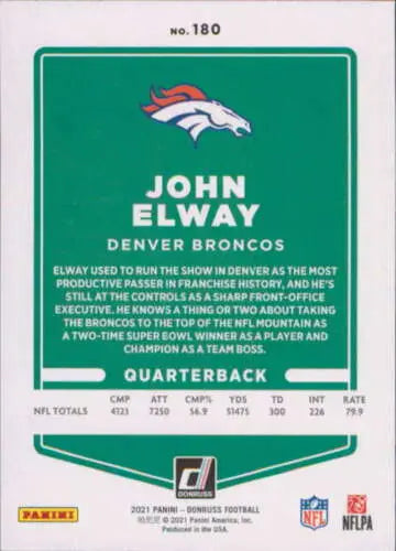 John Elway 2021 Donruss Photo Variation football card in original gloss NM-MT Broncos