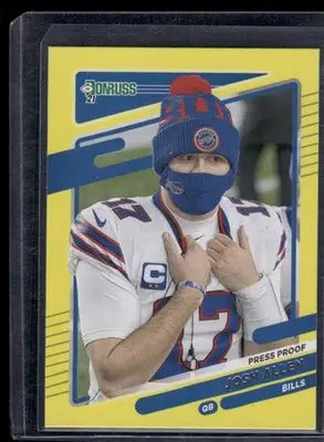 2021 Donruss Press Proof Josh Allen #225 Yellow Football - Football Card