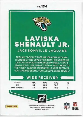 Laviska Shenault Jr. 2021 Donruss Press Proof Red football card with original gloss