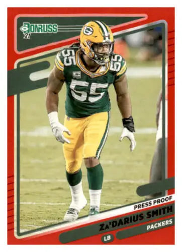 Za’Darius Smith 2021 Donruss Press Proof Red football card in NM-MT condition