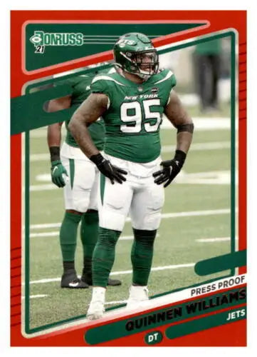 Quinnen Williams 2021 Donruss Press Proof Red football card original gloss NY Jets