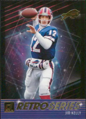 Jim Kelly football card from 2021 Donruss Retro Series featuring original gloss