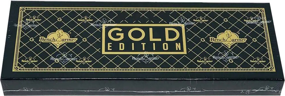 Black and gold Gold Edition box for 2021 Leaf Benchwarmer Gold Edition premium trading cards
