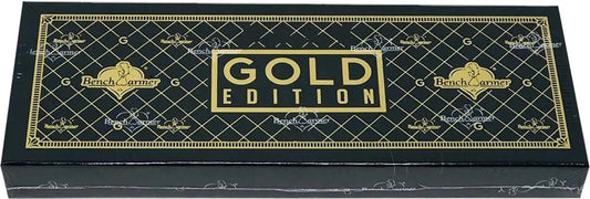 Black and gold Gold Edition box for 2021 Leaf Benchwarmer Gold Edition premium trading cards
