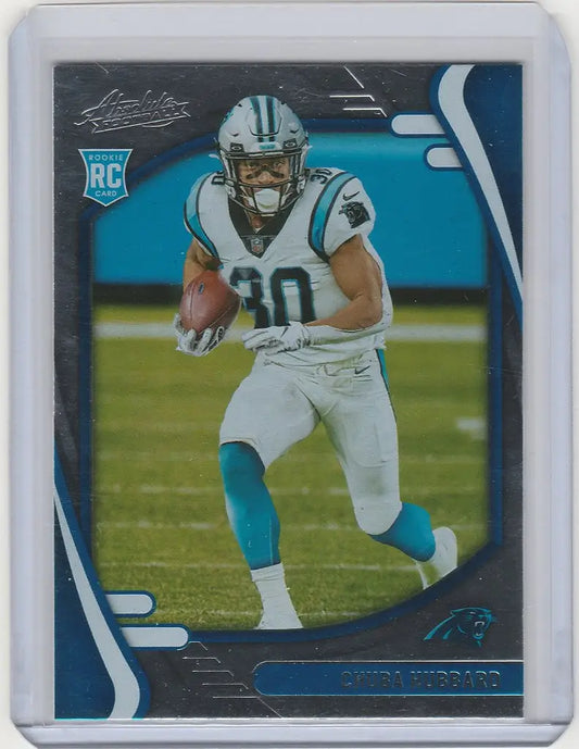 Football trading card of Chuba Hubbard from Carolina Panthers in Panini Absolute set