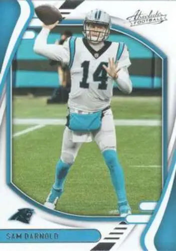 Sam Darnold football card from 2021 Panini Absolute with original gloss, Near Mint condition