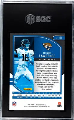 Graded Panini Absolute Trevor Lawrence football trading card SGC 9.5