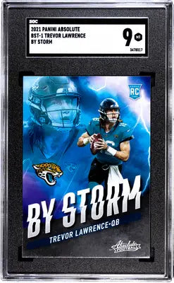 2021 Panini Absolute Trevor Lawrence By Storm rookie football card SGC 9