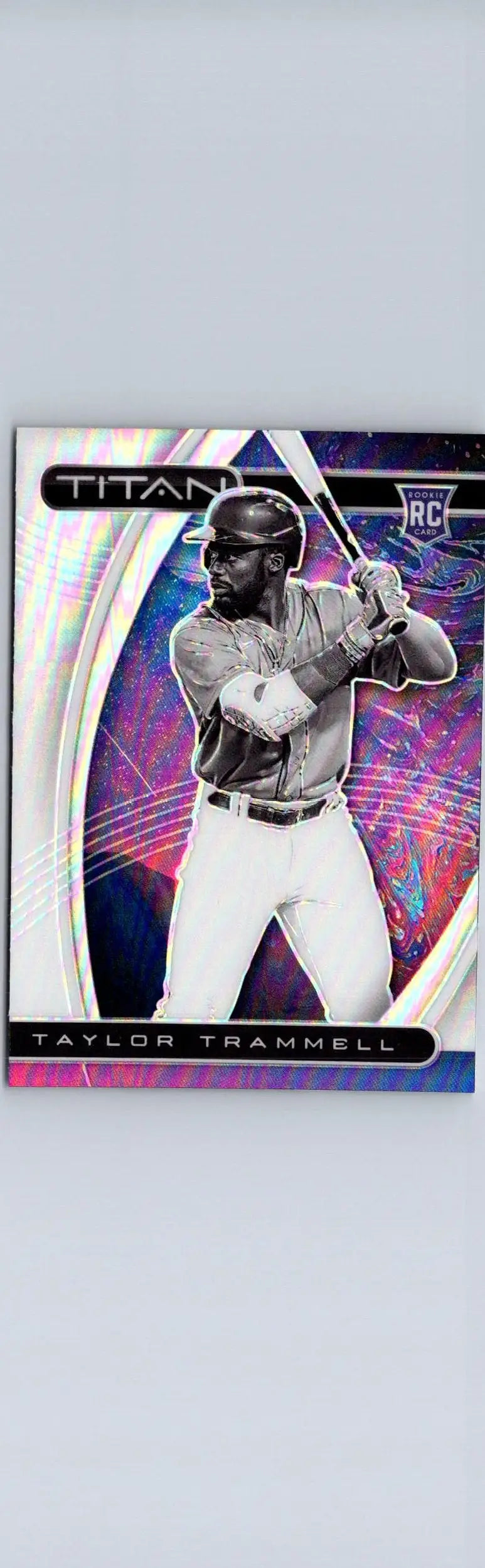Taylor Trammell Titan Holo baseball card from 2021 Panini Chronicles