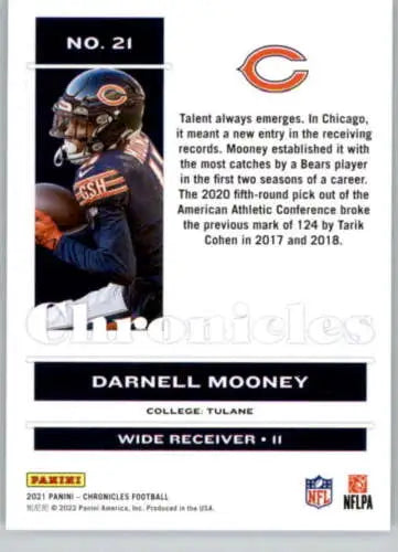 Darnell Mooney football card from 2021 Panini Chronicles with original gloss finish