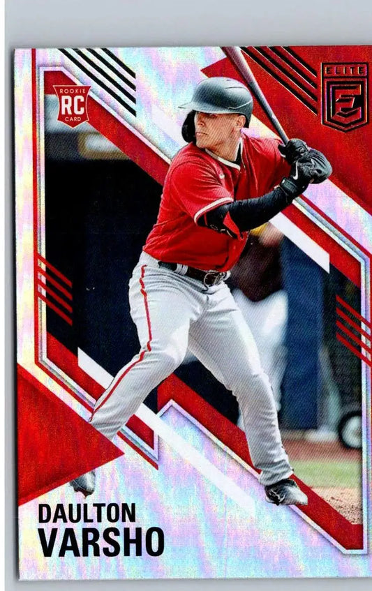 Daulton Varsho rookie baseball card from Panini Chronicles Daulton Varsho Elite set