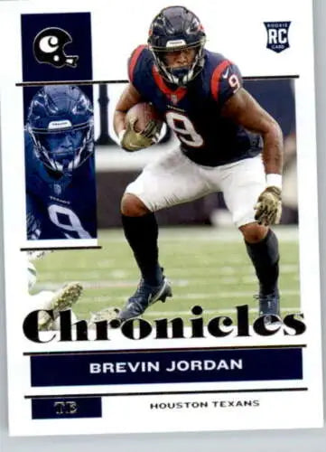 Brevon Jordan football card from 2021 Panini Chronicles with original gloss finish