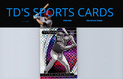 Dylan Carlson baseball card from 2021 Panini Chronicles featuring Carlson Titan Building Blocks