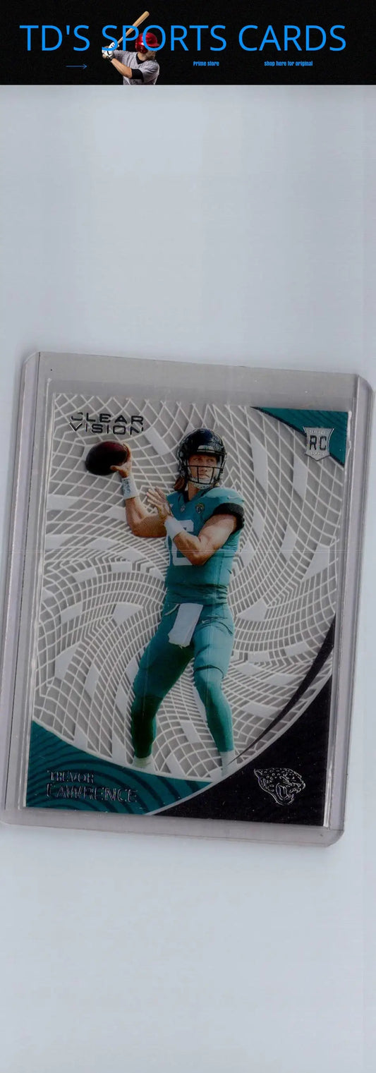 Trevor Lawrence Clear Vision football trading card in protective case 2021 Panini Chronicles