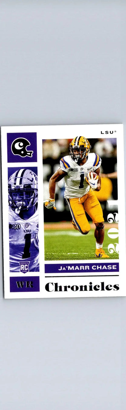 Ja’Marr Chase LSU football trading card from Panini Chronicles Draft Picks series