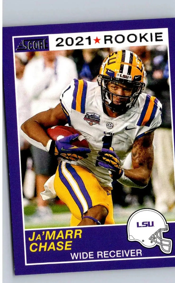 2021 Panini Chronicles Draft Picks Ja’Marr Chase LSU rookie football card