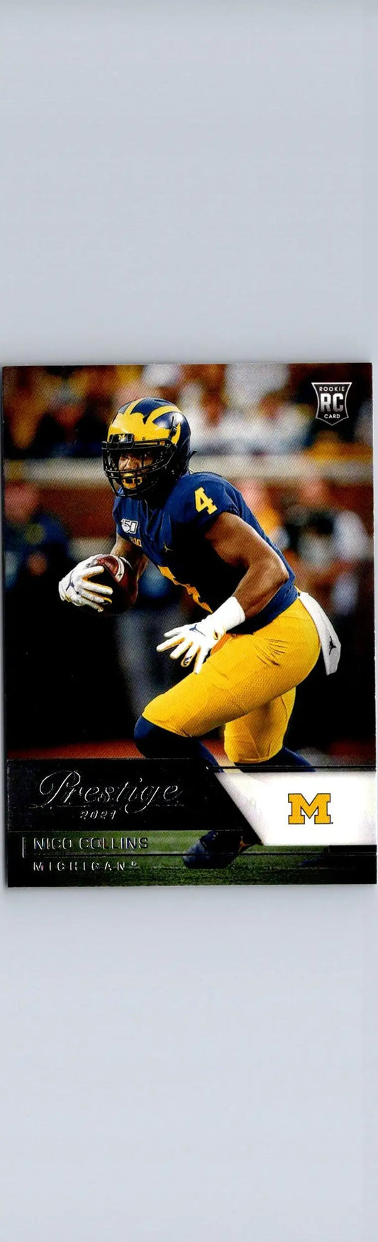 Football trading card featuring Nico Collins in blue and yellow from Panini Chronicles Draft Picks