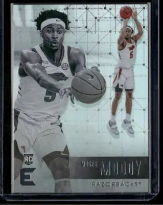 Basketball card of Moses Moody from Panini Chronicles featuring Panini Chronicles Moses design