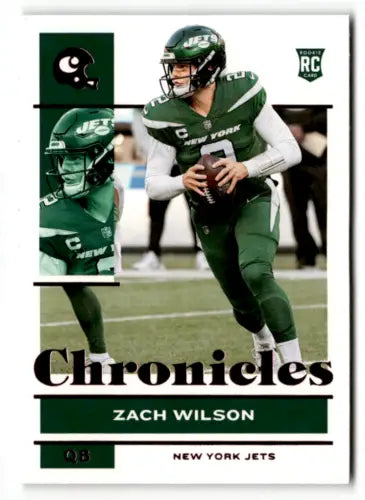 Zach Wilson football card from 2021 Panini Chronicles Pink #86 NY Jets in NM-MT condition