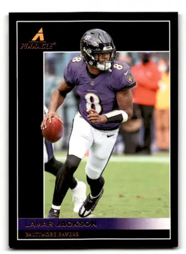 Lamar Jackson football card, 2021 Panini Chronicles Pinnacle original gloss Ravens