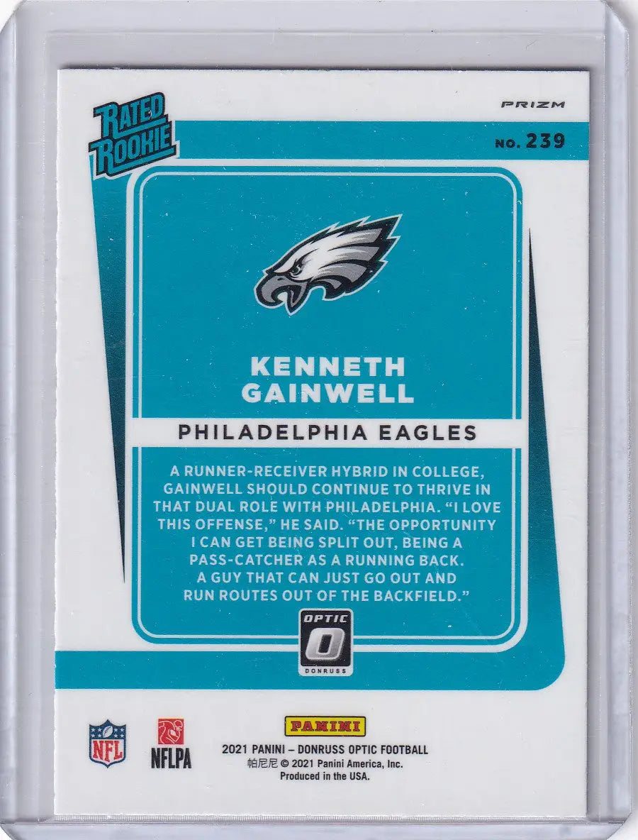 2021 Panini Donruss Optic Pink #239 Kenneth Gainwell - Eagles