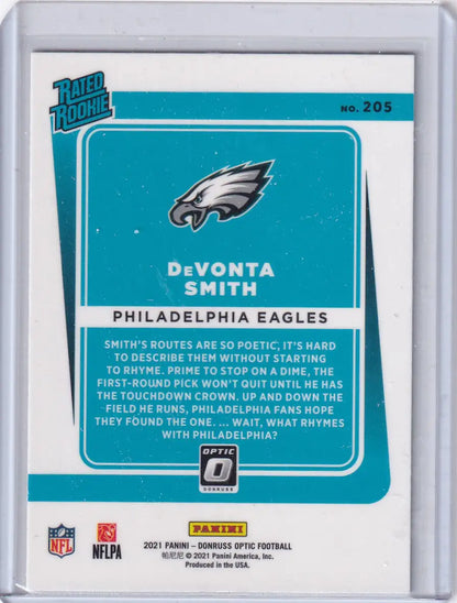 2021 Panini Donruss Optic Rated Rookie #205 Devonta Smith - Philadelphia Eagles
