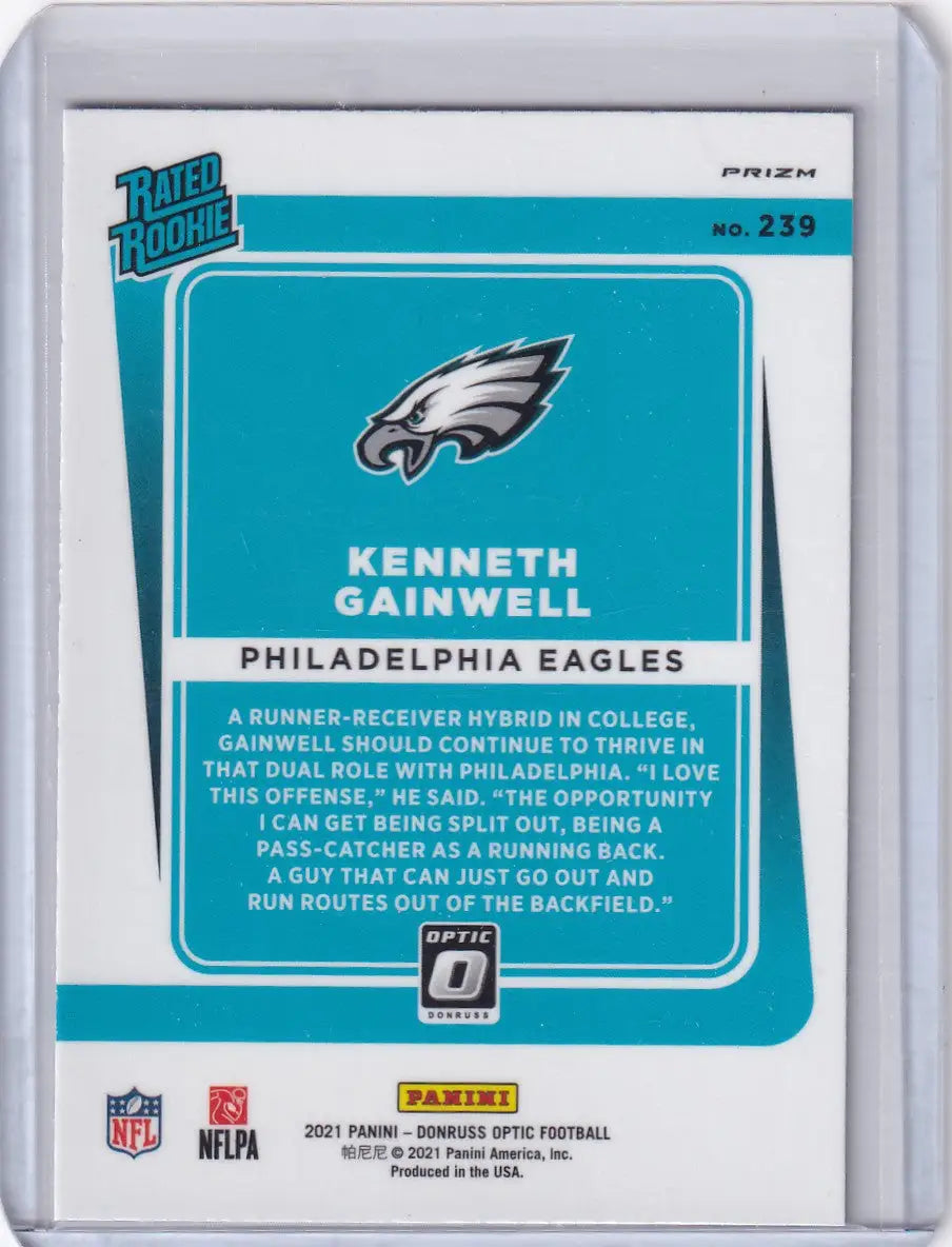 2021 Panini Donruss Optic Red Hyper #239 Kenneth Gainwell - Eagles
