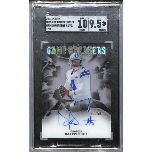 2021 Panini Game Breakers #GBR-DPR Dak Prescott SGC 9.5 MINT+ Auto 7/50 Dallas Cowboys