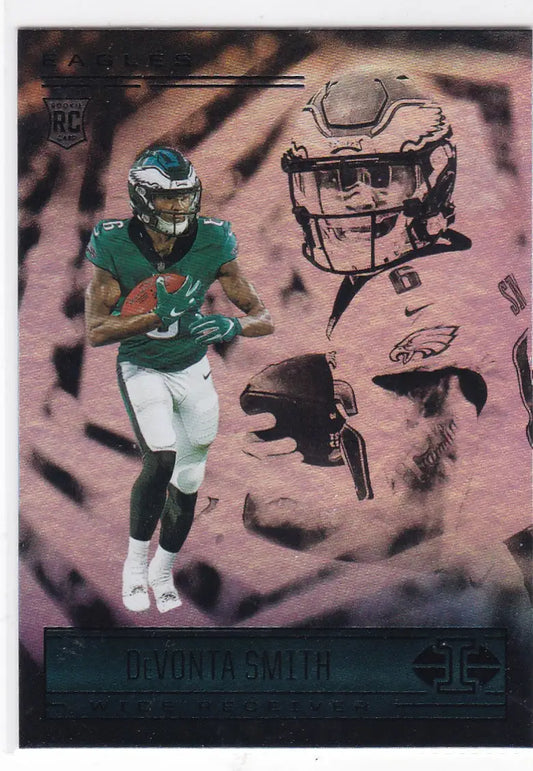 Collectible Devonta Smith RC football card from Panini Illusions Philadelphia Eagles