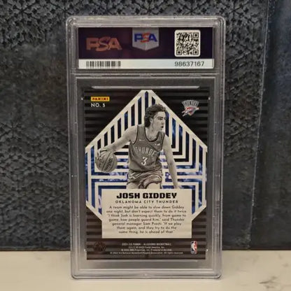 Graded Josh Giddey basketball card from Panini Illusions Instant Impact series in PSA 9