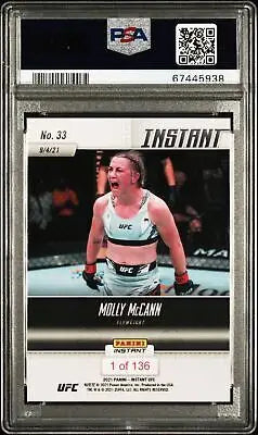 Molly McCann UFC trading card from 2021 Panini Instant, PSA 9 condition