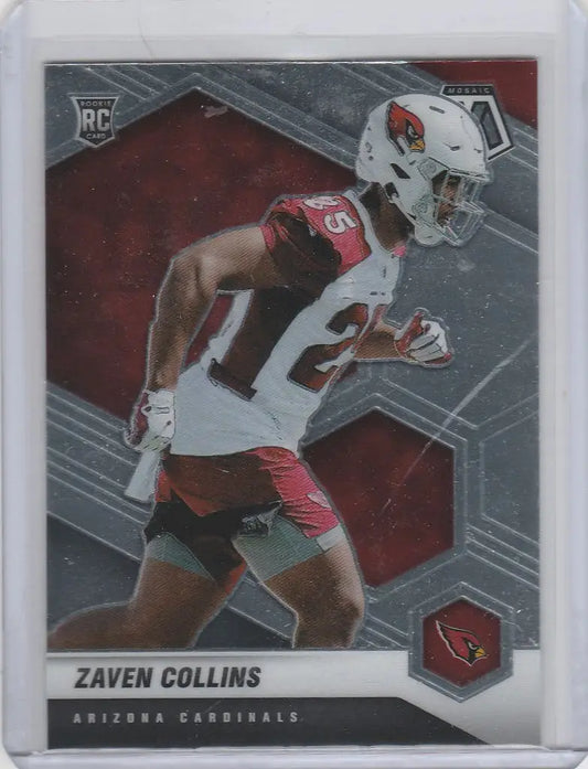 Football trading card of Zaven Collins, Arizona Cardinals, in white jersey number 25